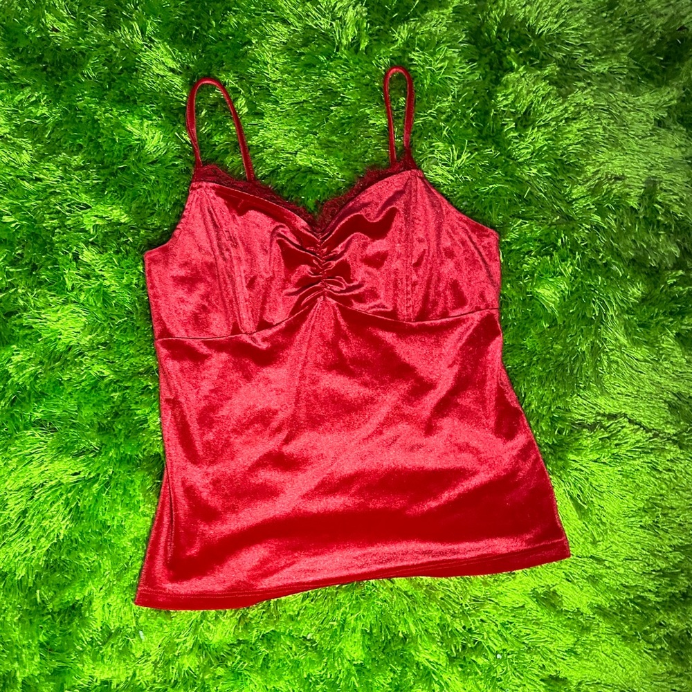Red velvet shirt